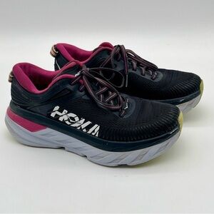 Hoka One One Bondi Women's Black and Pink Running Shoes